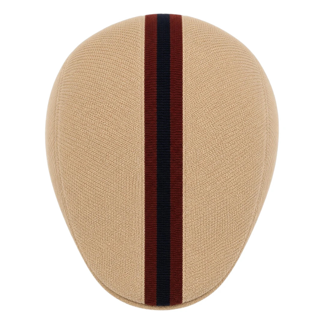 So Q Caps Heritage Stripe Beige Flat Cap