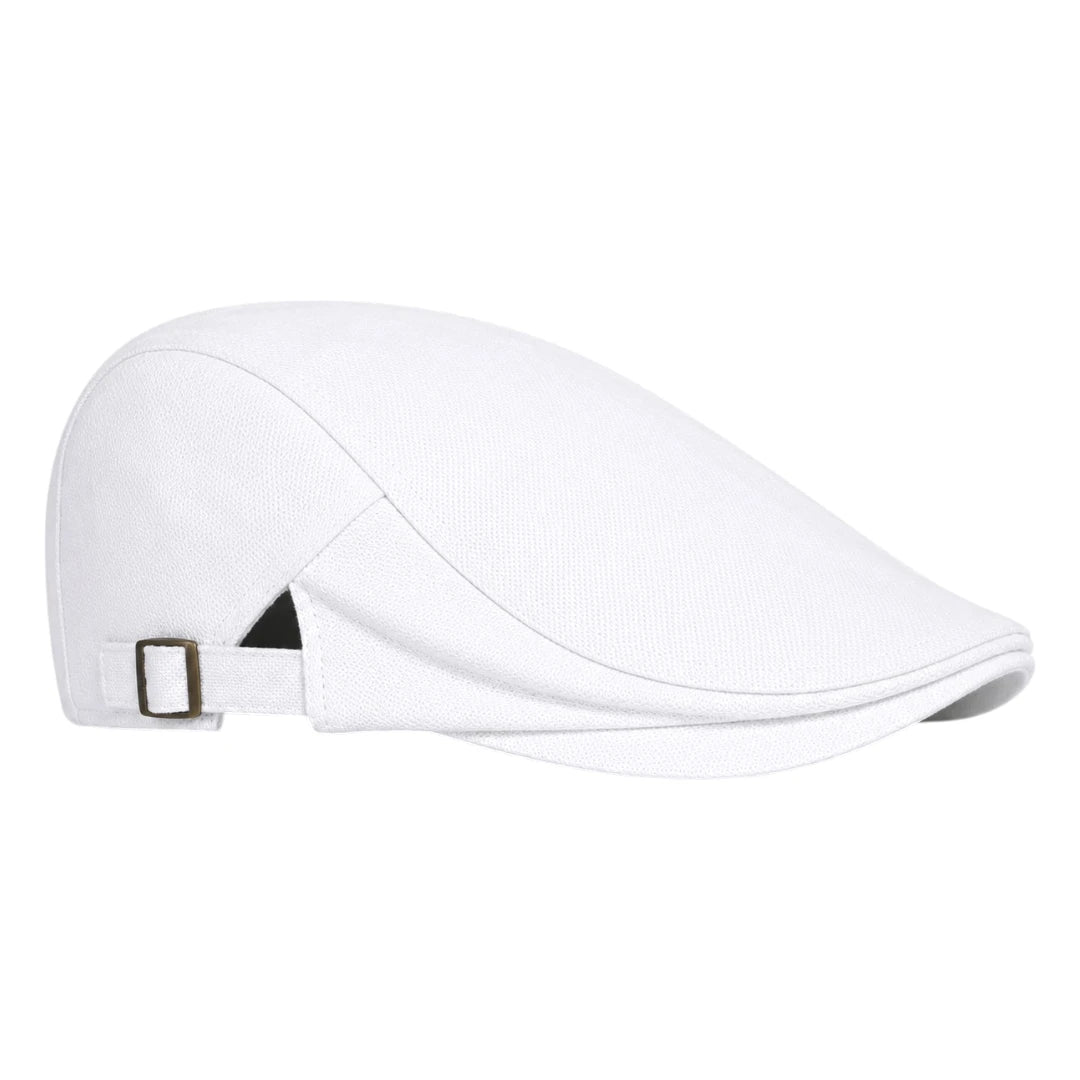 So Q Caps Classic White Adjustable Ivy Flat Cap