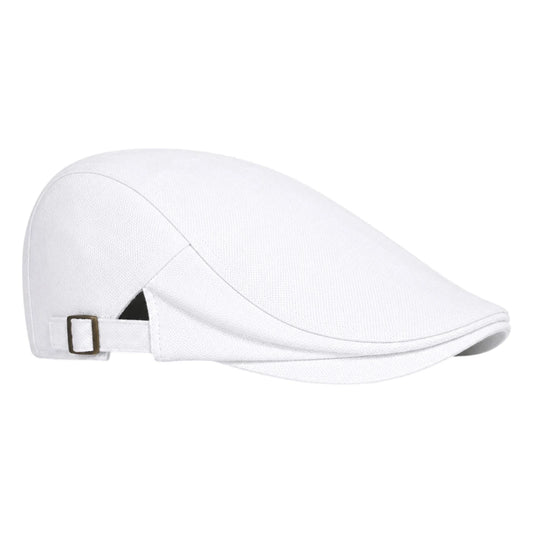 So Q Caps Classic White Adjustable Ivy Flat Cap