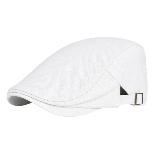 So Q Caps Classic White Adjustable Ivy Flat Cap
