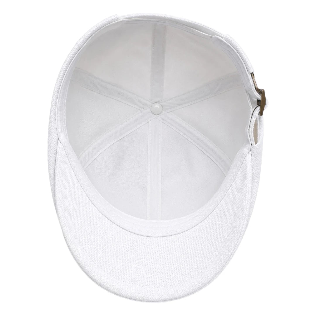 So Q Caps Classic White Adjustable Ivy Flat Cap