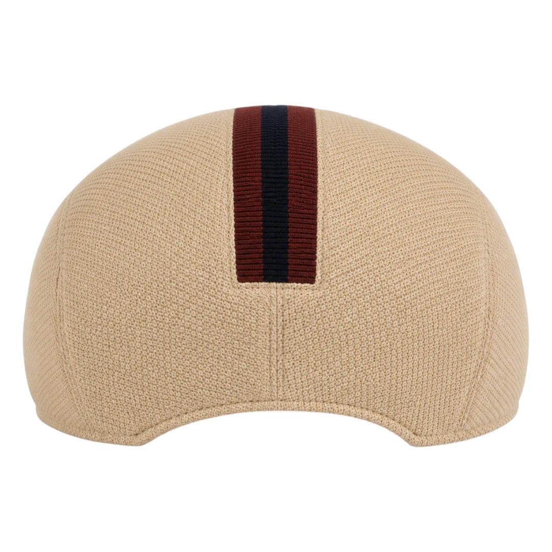 So Q Caps Heritage Stripe Beige Flat Cap