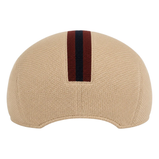 So Q Caps Heritage Stripe Beige Flat Cap
